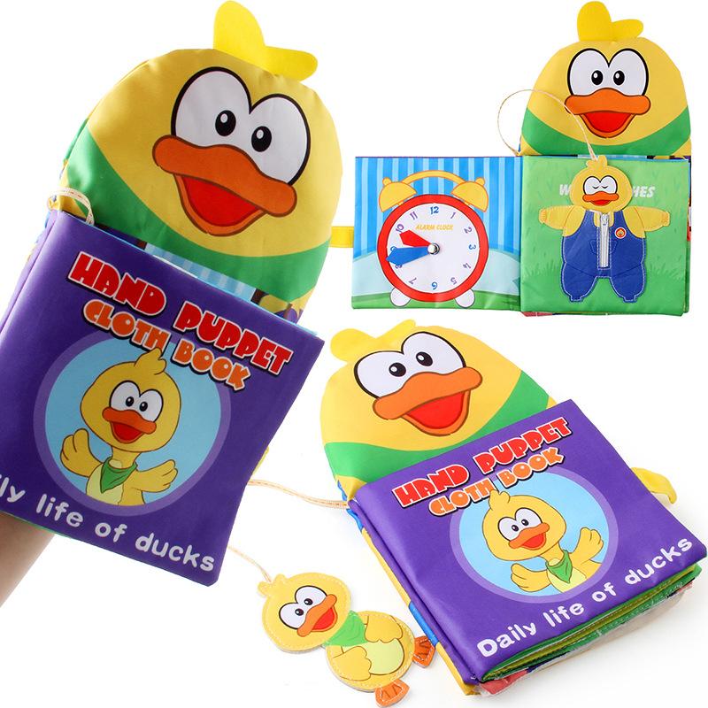 Baby Yellow Duck Story Palm Cloth Book Children Can'T Tear Sound Paper Animal Early Education Cloth Book Toy