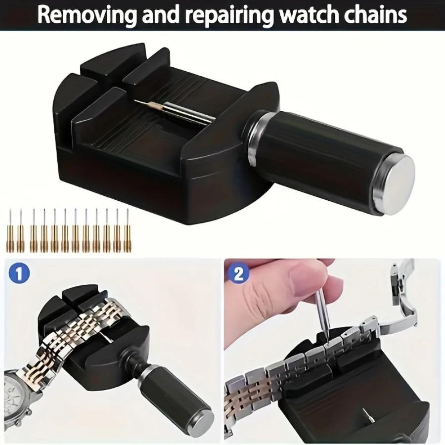 Kit di Strumenti per la Rimozione dei Maglie dell'Orologio, Kit di Strumenti per Cinturino Orologio Rimuovi Pin Catena Cinturino Strumento di Riparazione per Regolazione Cinturino Orologio
