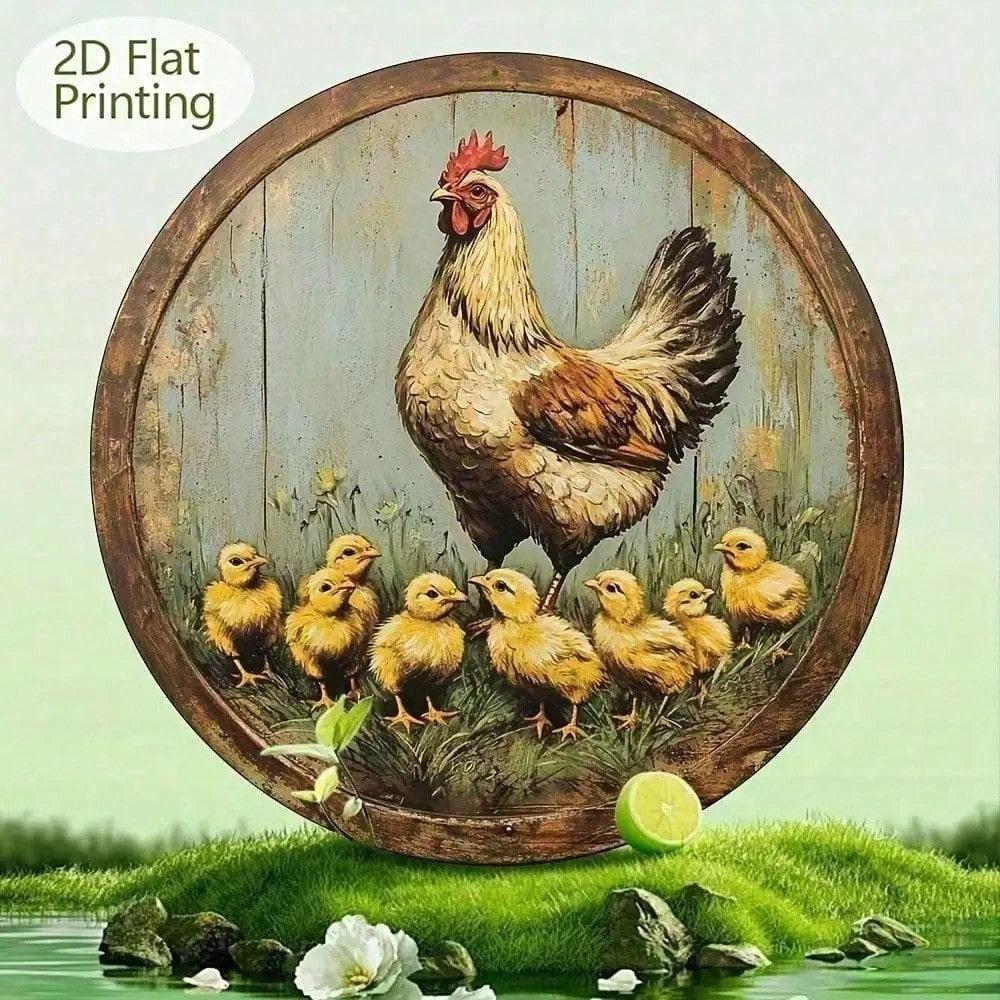 Винтажная металлическая настенная art Круглая для кухни