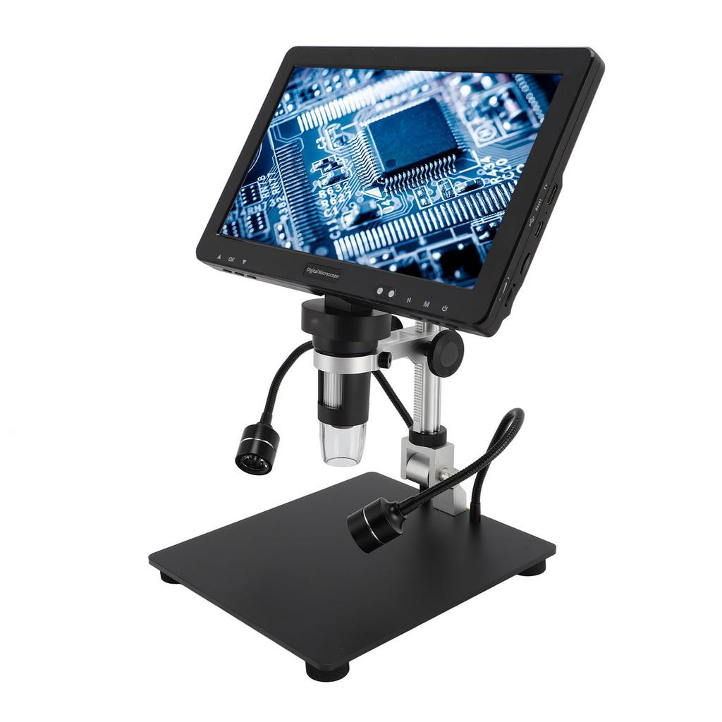 10.1 Inch IPS LCD Digital Microscope 1500X 20MP Coin Microscope Magnifier with 8 Adjustable LED Lights Remote Control