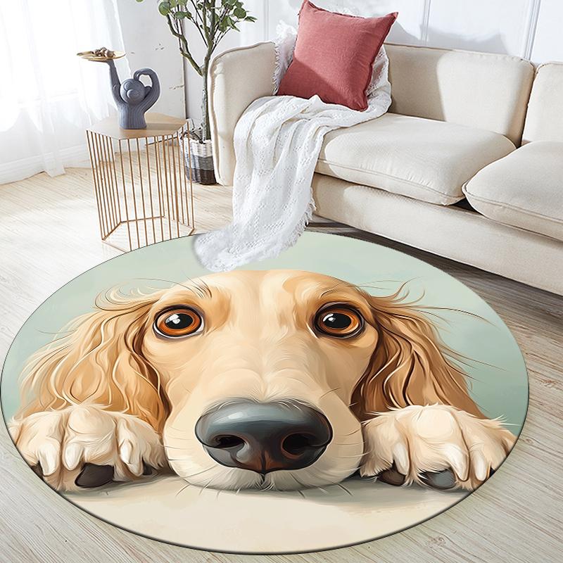 Afghan Hound Pattern Round rug,Carpet Rug for Living Room Bedroom Playroom ,Non-slip Floor Mat,Holiday Gifts and Birthday Gifts.