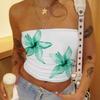 Mode Ärmelloses Bedrucktes Sommer Schlauchtop Lässig Elegant Figurbetontes Kurzes T-Shirt Lässige Einfache Crop Tops Damen Streetwear Trägerloses Top Damenbekleidung