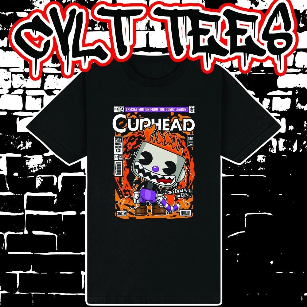 Men s and Women s T-shirts Cuphead Comic Book Cover style Tee ~ 100% Cotton XXXL