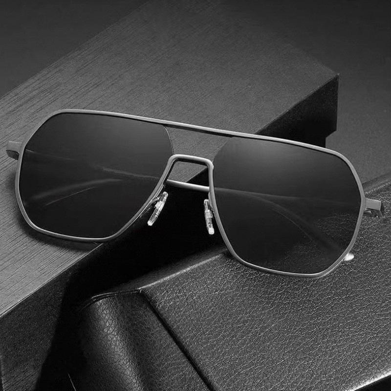 1-2PCS New Fashion Aluminum Photochromic Sunglasses Men Women Polarized Sun Glasses Chameleon Anti-glare Driving Oculos De Sol