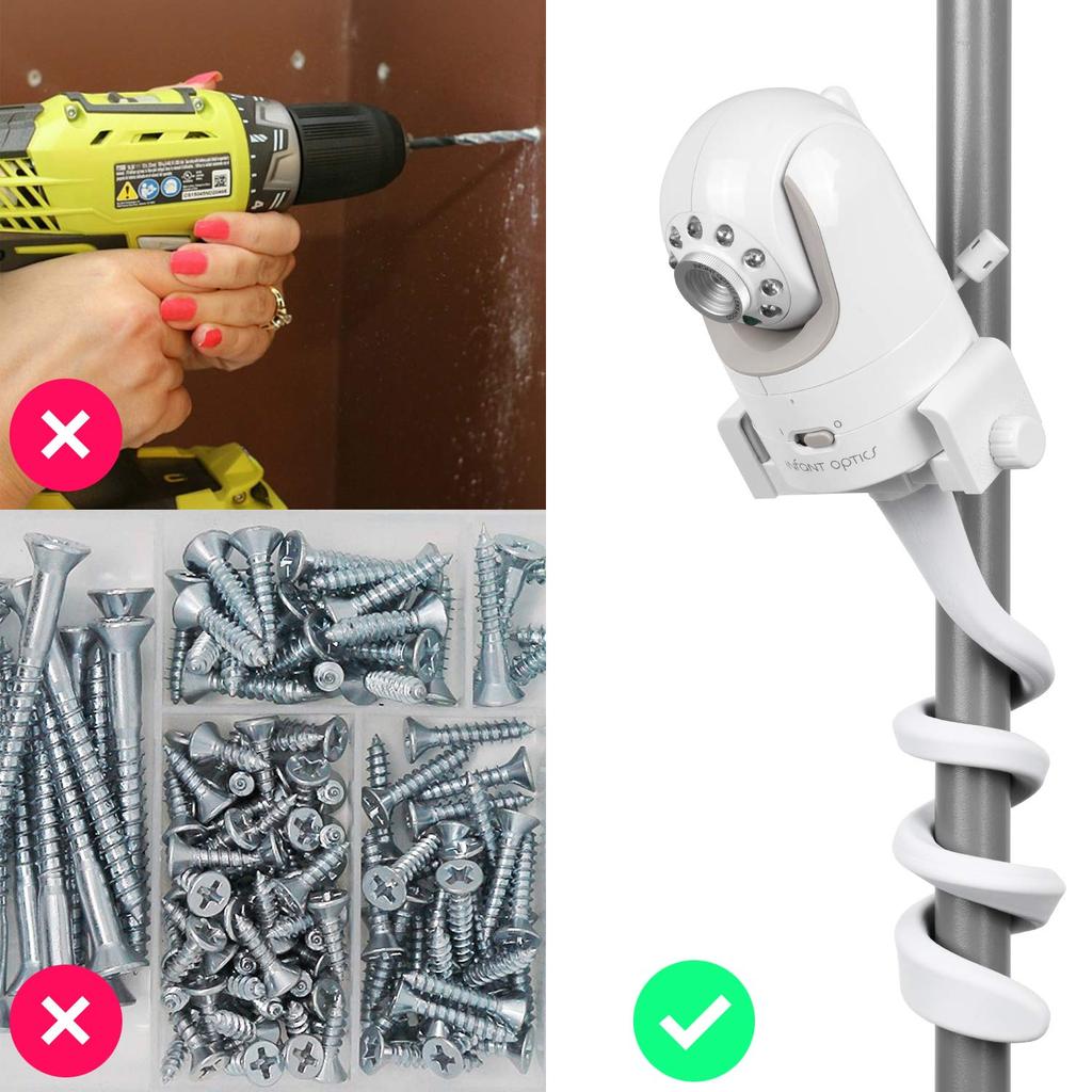 Baby Monitor Mount Camera Shelf, Compatible with DXR 8 and Most Other Baby Monitors. Universal Baby Camera Holder, Mounts to Crib Shelves and Furnitur