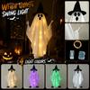1 5M Halloween Witch Ghost Swing Hanging Decoration with Black Hat Outdoor Indoor Hanging Ornament for Seasonal Party Setup