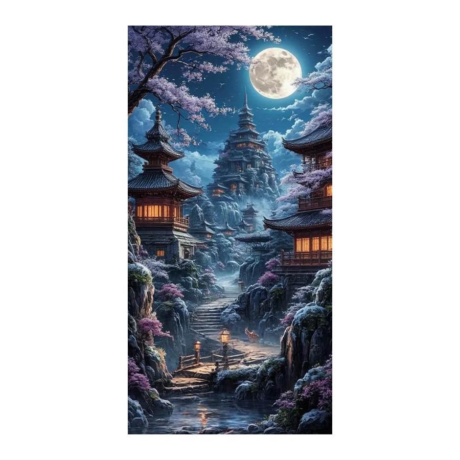 Dachbodenaussicht Große Größe Diamantmalerei Neue Kollektion Malerisches Schloss DIY Voll Quadratisch Rundbohrer Strassstickerei Mosaik Kreuzstich-Sets