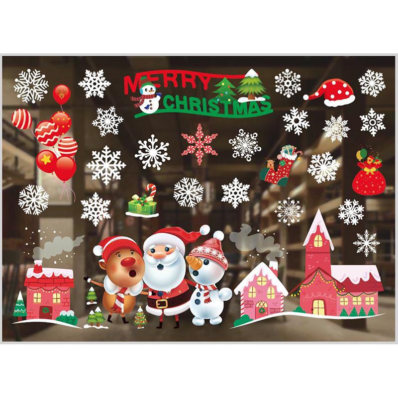 Electrostatic Christmas Window Decal Sticker No Trace Xmas Window Clings Glass Decor No Glue Residue Multi Patterns