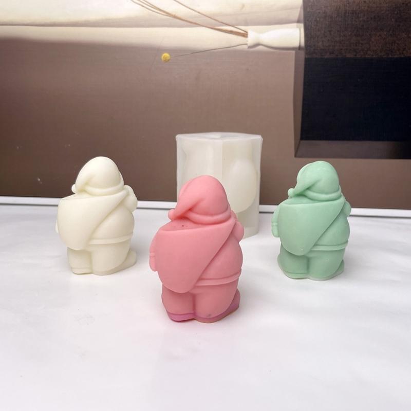 Easy Releases Santa Claus Candle Mould Sturdy Silicone Christmas Crafting for Projects