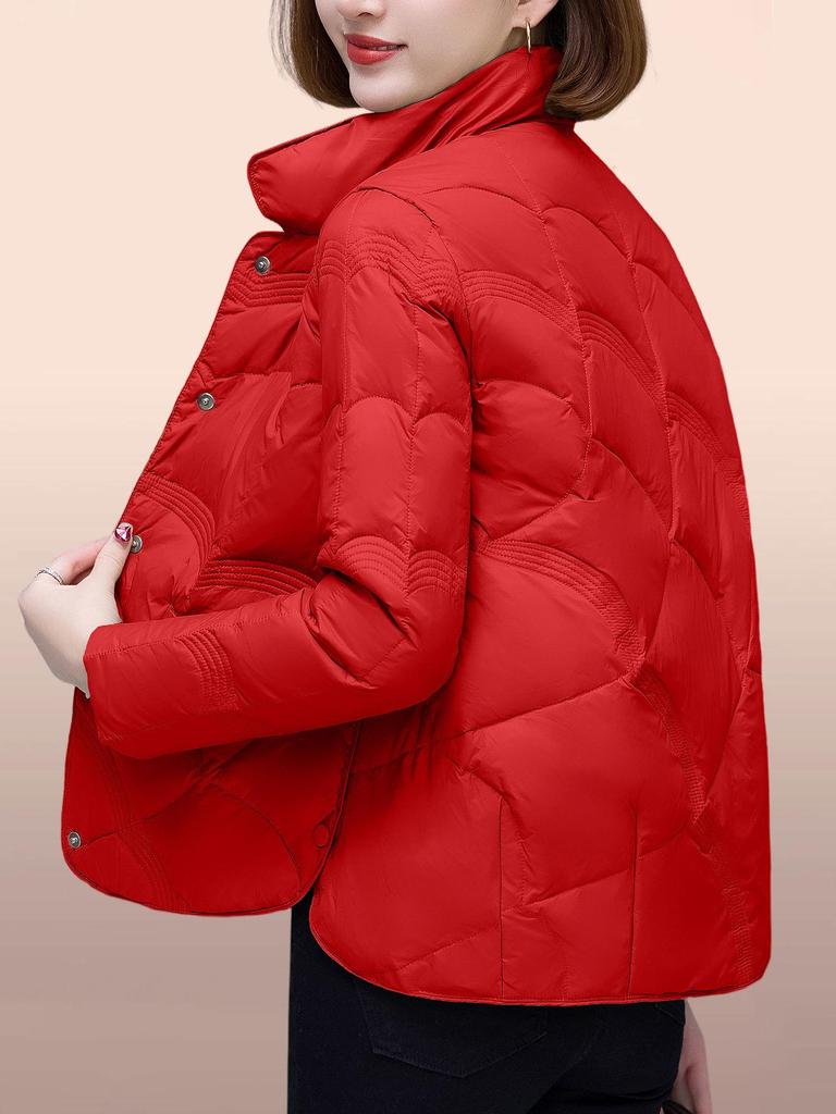 Women's Fashionable White Duck Down Jacket - 2025 Winter Lightweight & Warm Short Outerwear