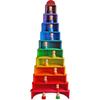 Colorful Wooden Rainbow Arch Bridge & People Stacking Blocks for Children's Early Education