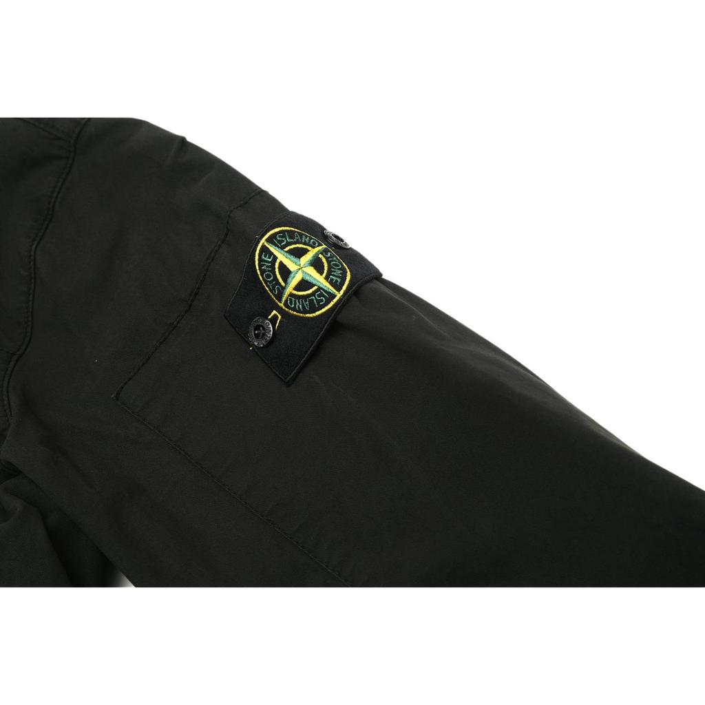 Stone Island Solid Color Button Logo Long Sleeve Jacket Unisex Jackets Black 811511910-V0029