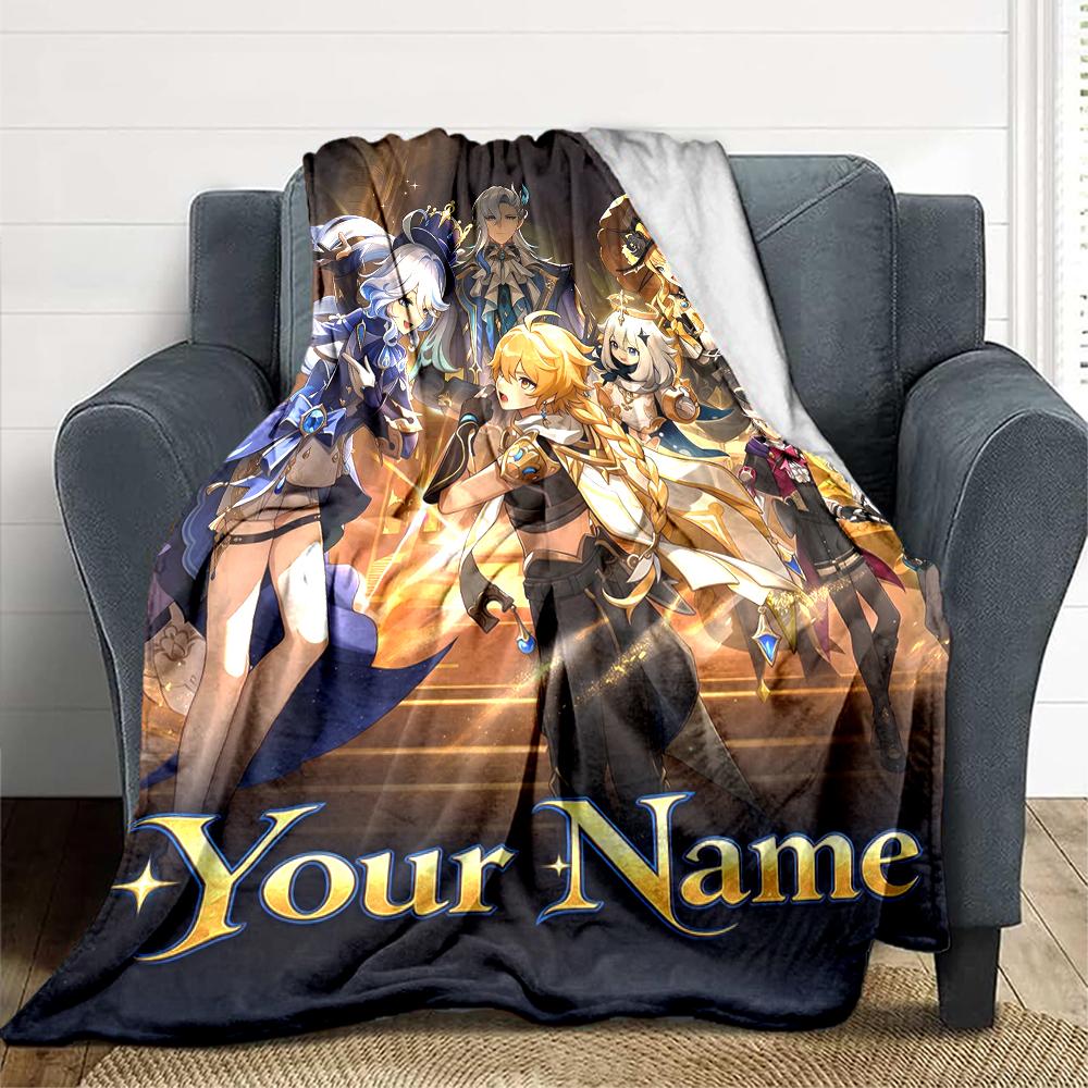 Custom 1Pc Grand Fantasy Stage Name Fleece Flannel Blanket Soft Warm Cozy Office Throw For Bedroom Couch Travel Birthday Xmas Gift