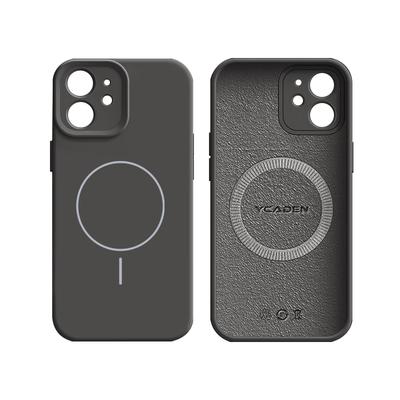 NEYAA Apple iPhone 12 Case Full Coverage Lens Ultra-Thin Magsafe Magnetic Charging Liquid Silicone Shockproof Minimalist Unisex Graphite Black