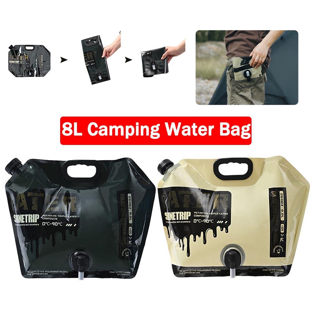 

8л мешок для воды, утолщенное складное ведро для воды, портативный мешок для воды, складной мешок с ручкой, без утечек, товары для кемпинга на открытом воздухе