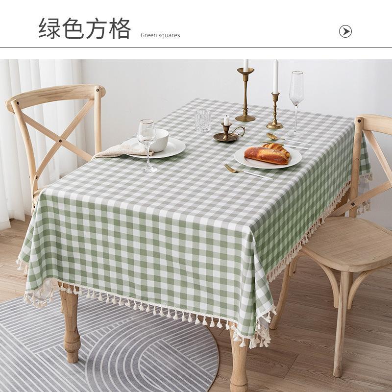 Водонепроницаемая и маслостойкая скатерть Горячая распродажа Льняная хлопковая скатерть Кружевная отделка Прямоугольная скатерть Домашний свадебный декор для вечеринки 90x90cm