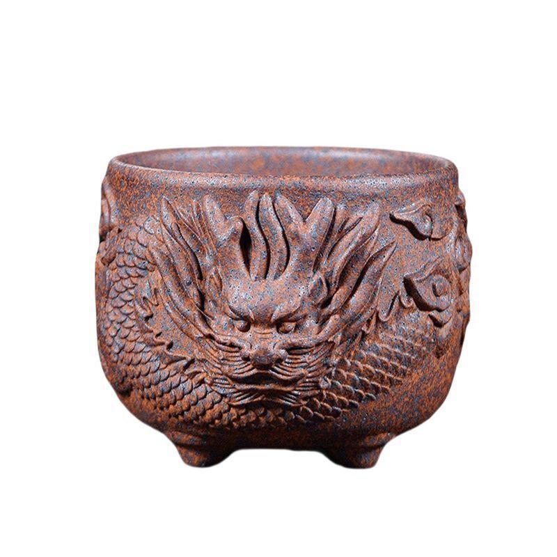 

170ml Yixing Zisha Dragon Head Wood-fired Porcelain Teacup Antique Tea Bowl Jug Tea-tasting Fragrance Cup Jianzhan Master Cups