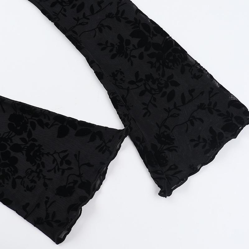 Herbst Neue Modische Chiffon Schlank Geschnittene Rüschen Trompetenärmel Bluse für Damen