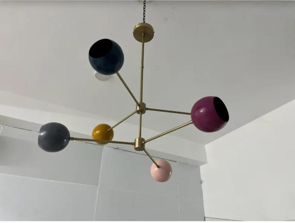6 Multi Color Shade Ceiling Cone Contemporary Style Ceiling Fixture Chandelier Light Sputnik