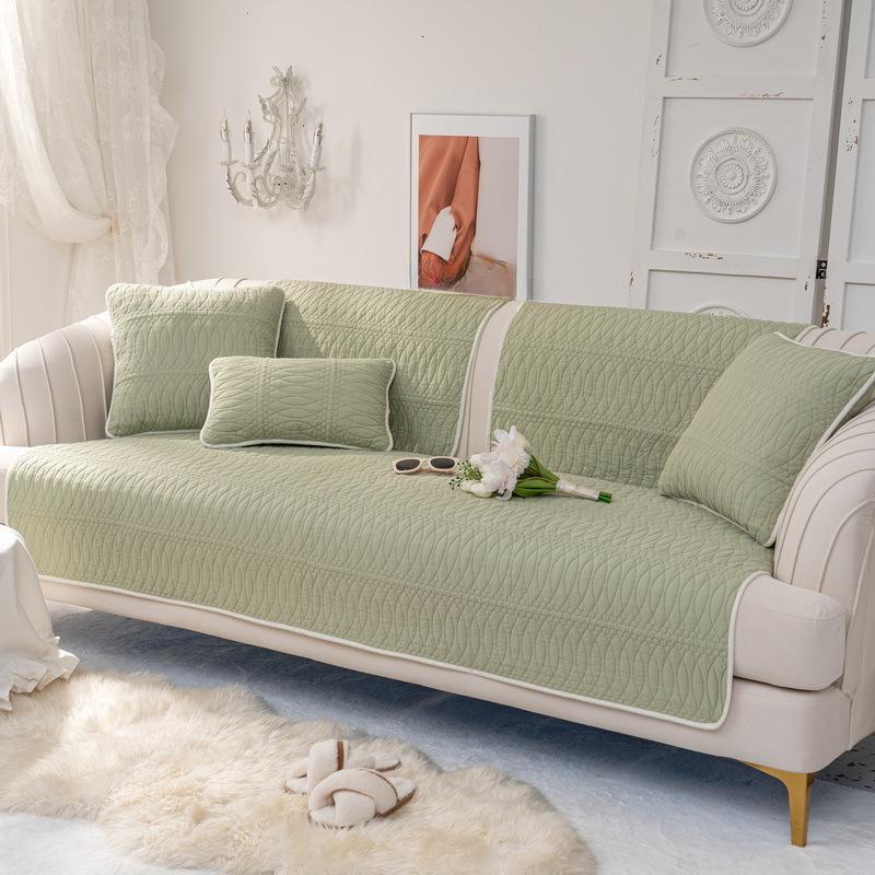 Four Season All Cotton Non-Slip Sofa Cushion Cotton Simple Modern Solid Color Cushion Universal Sofa Towel Cover Cover Cloth