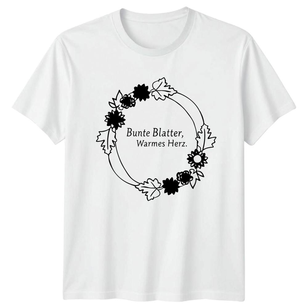 Bunte Blatter Warmes Herz Unisexs TShirt Autumn Floral Birthday Gift For Her S