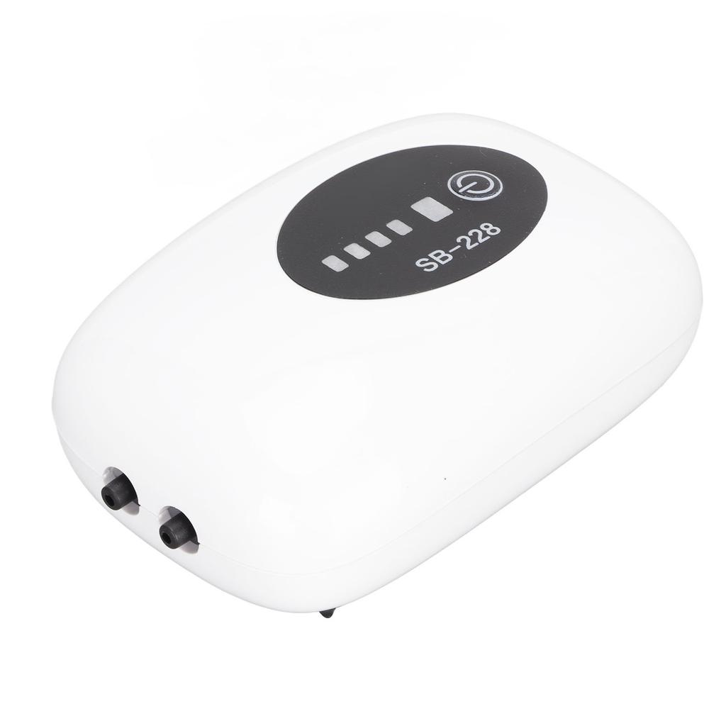 Fish   Oxygen Pump USB Rechargeable Quiet Double Hole   Aquarium   Pump for Indoor Fishing