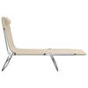 Vidaxl Folding Sun Loungers, 2 Pcs, Cream, Textilene And Steel