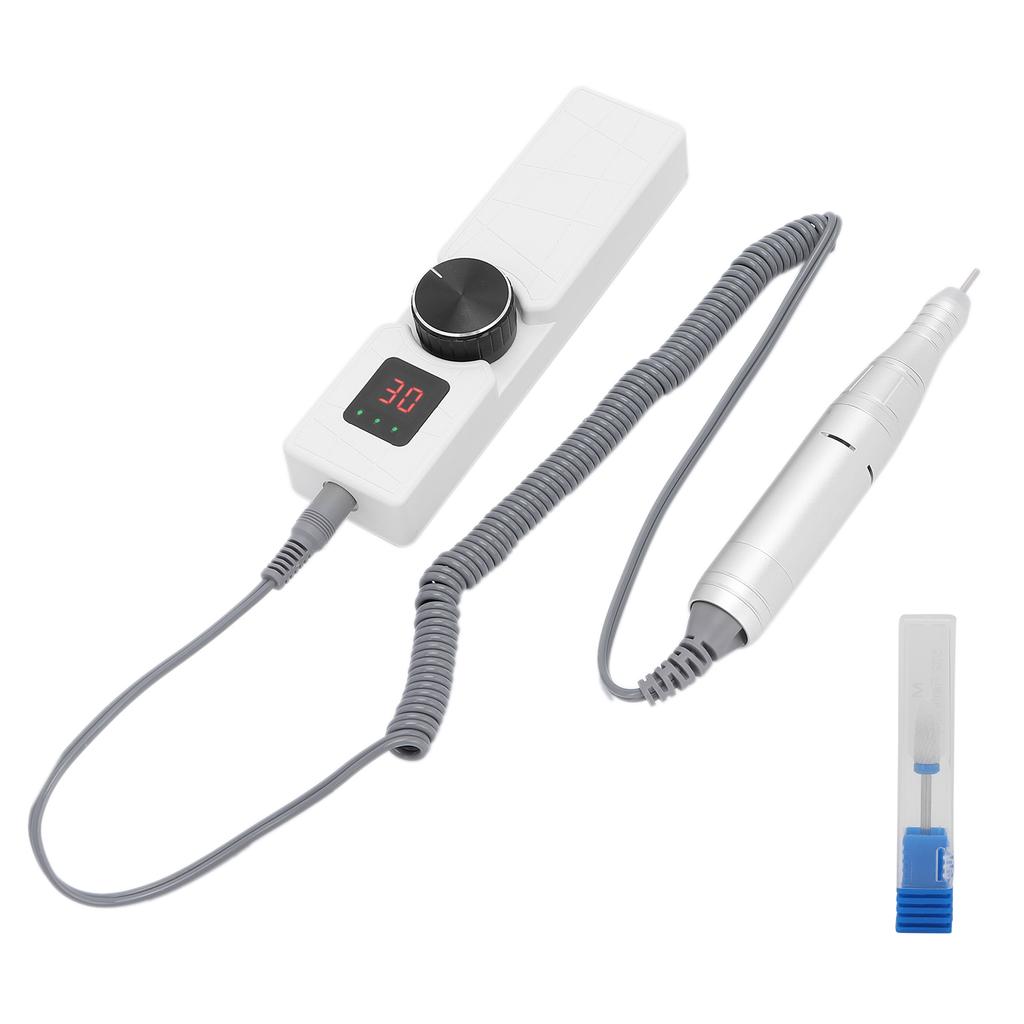 30000RPM USB Charging Electric Nail Drill Machine Portable Nail Grinding Polisher (White)