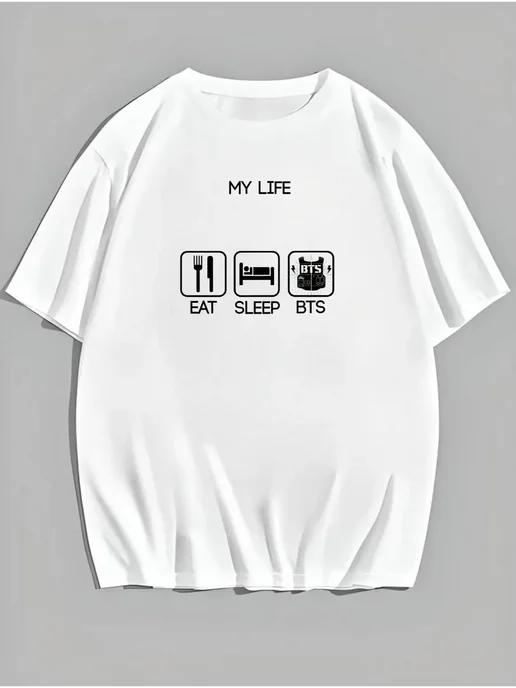 Oversized T-shirt with BTS print XL
