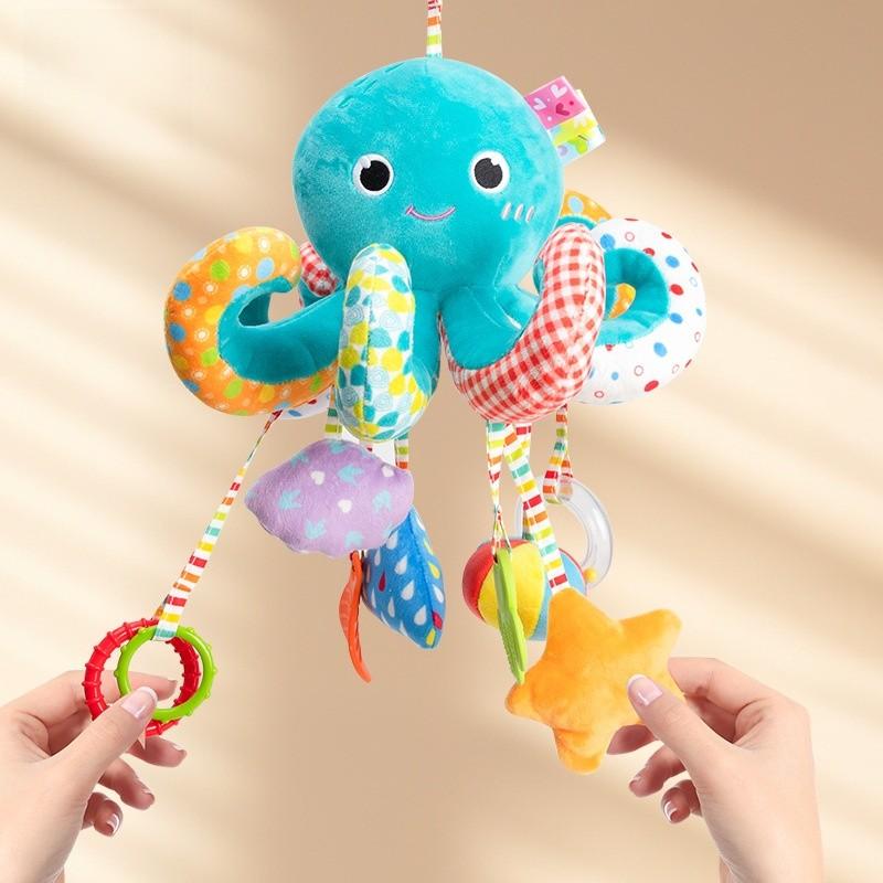 Baby Toy Car Mirror With Soft Plush Characters For Newborns And Infants