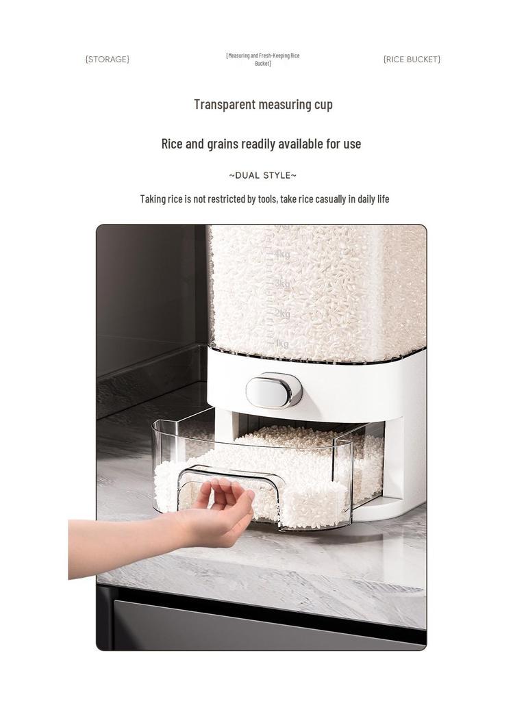 Sealed High-Capacity Insect-Proof Rice Storage Bin - 20 Jin