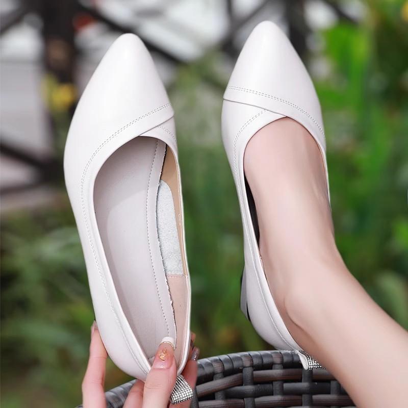 GKTINOO Genuine Leather Pumps Comfort Office Lady Shoes Female 2025 Spring Autumn Pointed Toe Low Heel Soft Women's Work Shoes
