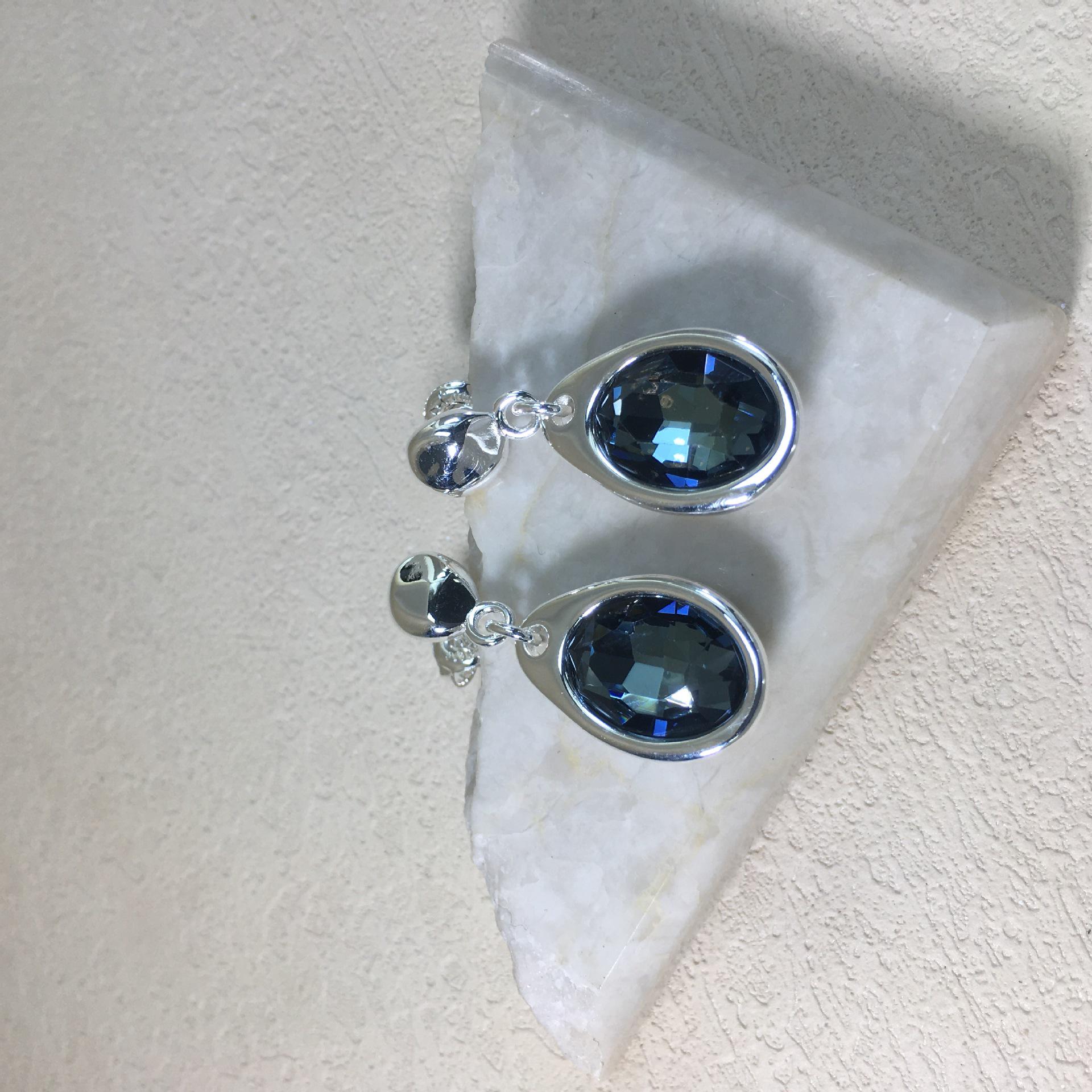 UNOde50 2024 Romantic Blue Gemstone Earrings for Women - Best-Selling European & American Jewelry in Gift Bags