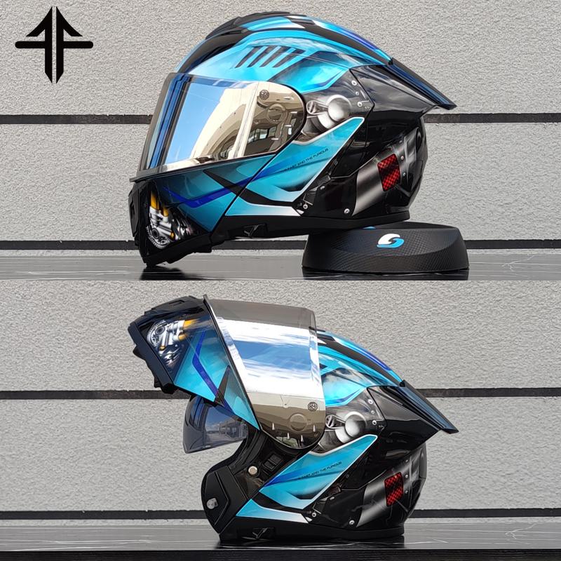 2025 Personalised Motorcycle Full Face Helmet Men Women Fashion Dual Lens Helmets Motocross Racing Modular Flip Up Casco Moto