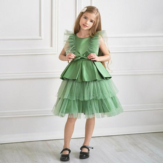 Children's Tulle Flower Girl Princess Gown - Little Girl Performance Dress
