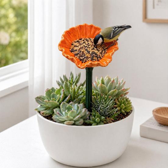 Stazione di abbeveraggio per api, Bagnetto per api da giardino, Mangiatoia d'acqua per api con design floreale, Ciotola colorata per bagno api e farfalle per decorazione esterna di giardino e cortile