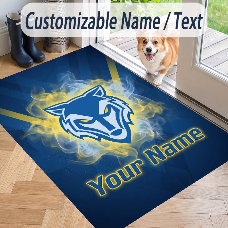 Custom Text Printed Rug Warrington Wolves Non Slip Floor Carpet For Home Room Decor