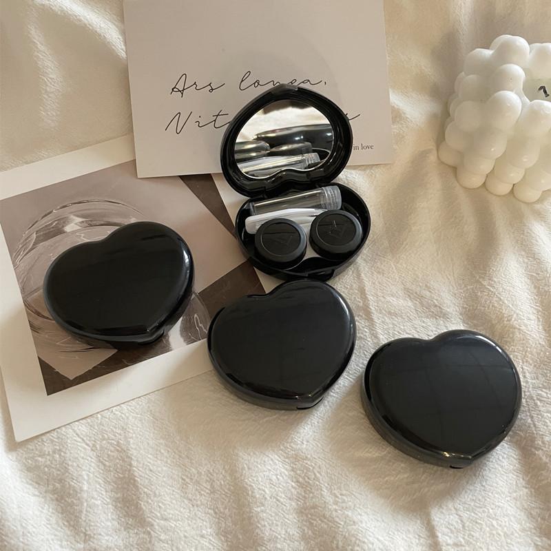 Mini einfarbiger Kontaktlinsenbehälter, Kontaktlinsenbehälter für Mädchen, Reisehalter, Aufbewahrung, Augenbehälter mit Spiegel