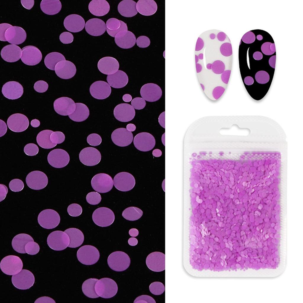 Fluorescent Circular Nail Glitter Decoration With Nail Glitter Nail Patch