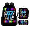 Cartoon Brainrot-Themed Backpack Crossbody Bag Pencil Case School Kids Ages 10-12