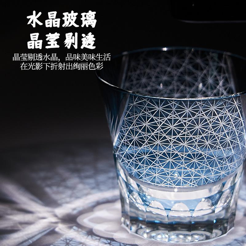 Japanisches Edo Kristallglas Whiskyglas handgeschnitztes Glas Geschenkbox