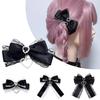2/1pcs Y2k Gothic Harajuku Lace Bow Hair Clips Lolita Girls Sweet Cool Hairpins Double Ponytail Hair Accessories DIY Bag Decor