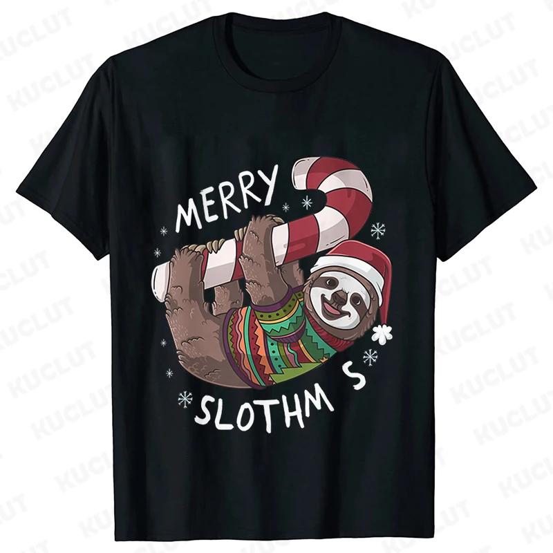 

Модная футболка с изображением ленивца с коротким рукавом Y2k, женские футболки с забавными рождественскими огнями, женские блузки, повседневная уличная одежда в корейском стиле 4XL