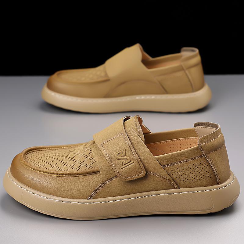 Fashion 2025 New Moccasin Footwear High Quality Men Leather Casual Shoes Outdoor Comfortable Walking Shoes Classic Ankle Non-slip Flats
