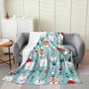 Merry Christmas Flannel Fleece Throw Blanket Gingerbread Man Baby Xmas Tree Fleece Throw Blanket for Kids Women Men Bed Couch