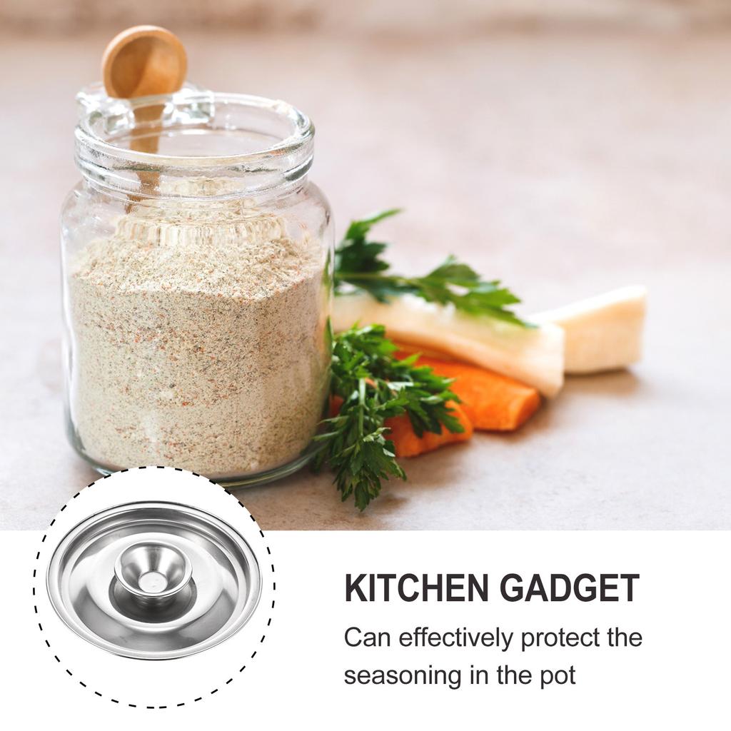 1Pcs Stainless Steel Oil Container Lid Seasoning Pot Cover Sturdy Leak Proof Kitchen Tool 10Cm Household Use Pot Lid