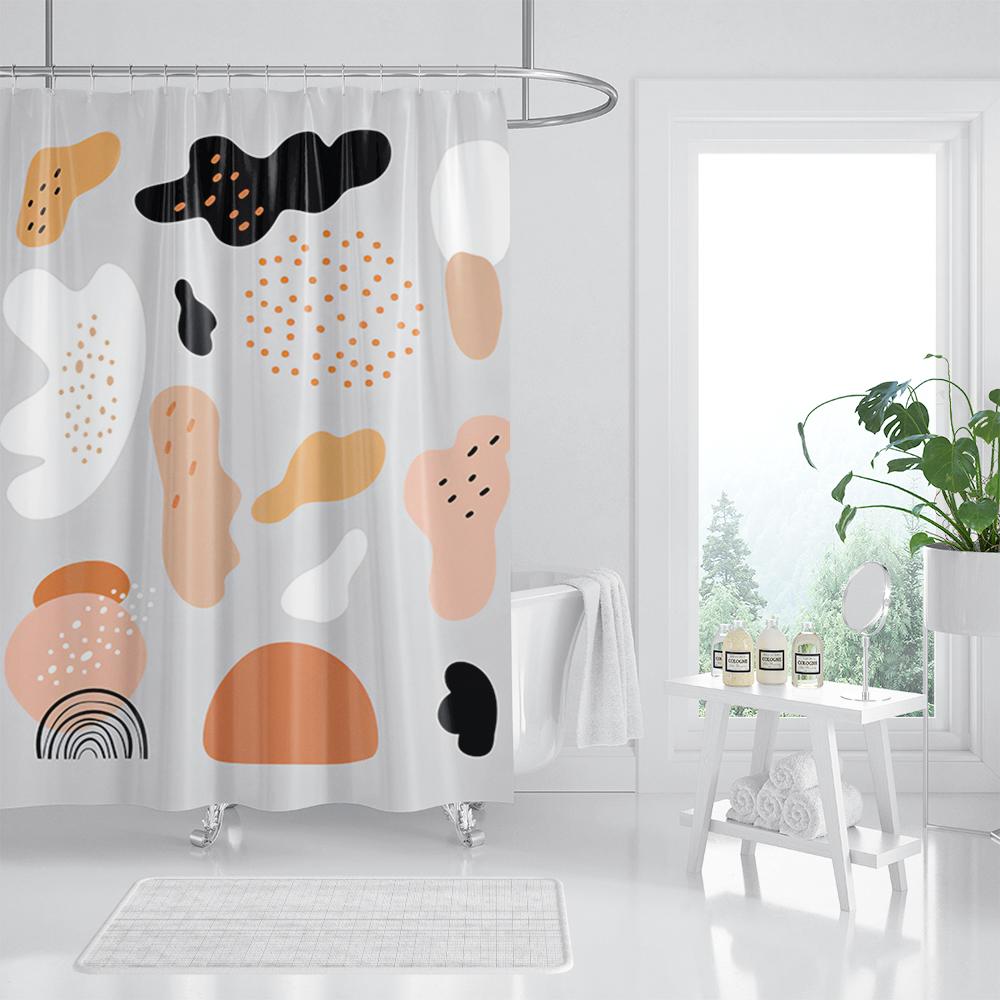 Pop Art Geometric Shower Curtain Fashion Classicl Abstract Colourful Bathroom Curtains Waterproof Fabric Decor Sets With Hooks
