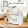Wooden Cotton Pads Storage Box 1/3 Grids with Lid Lady Pad Storage Container Large Capacity Dust Proof Tampon Holder Bathroom