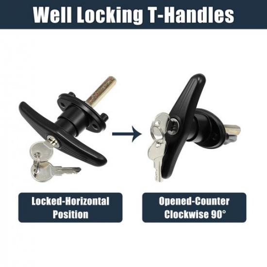 Truck Cap Locking T-Handle Lock For Pickup Truck Cap Camper Shell With 2 Keys