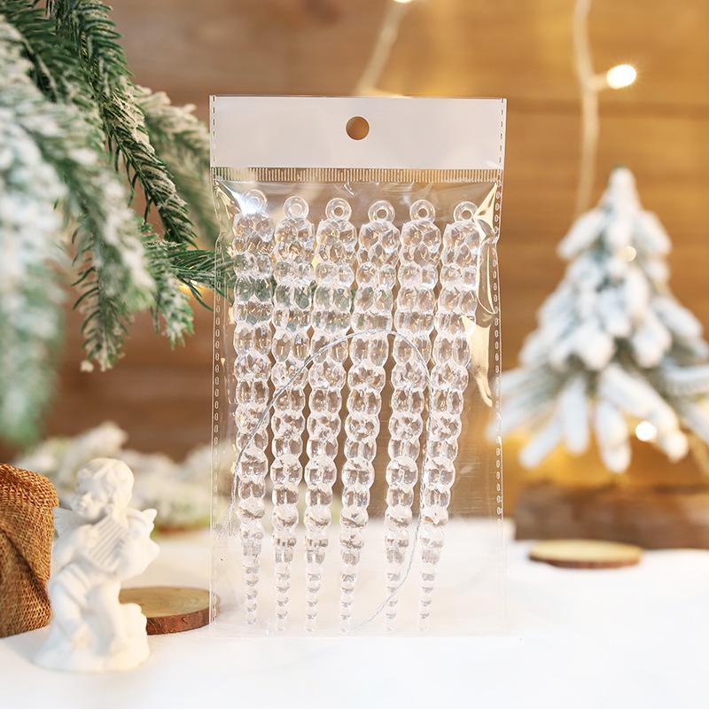 

Cross-Border Creative Transparent Icicle Ornament for Christmas Tree Decoration Transparent